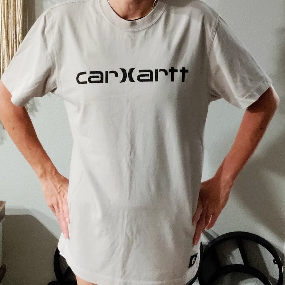🚘🫶CARHARTT LOGO ☮️BEIGE 🫶🏼 T-SHIRT UNISEX STYLE